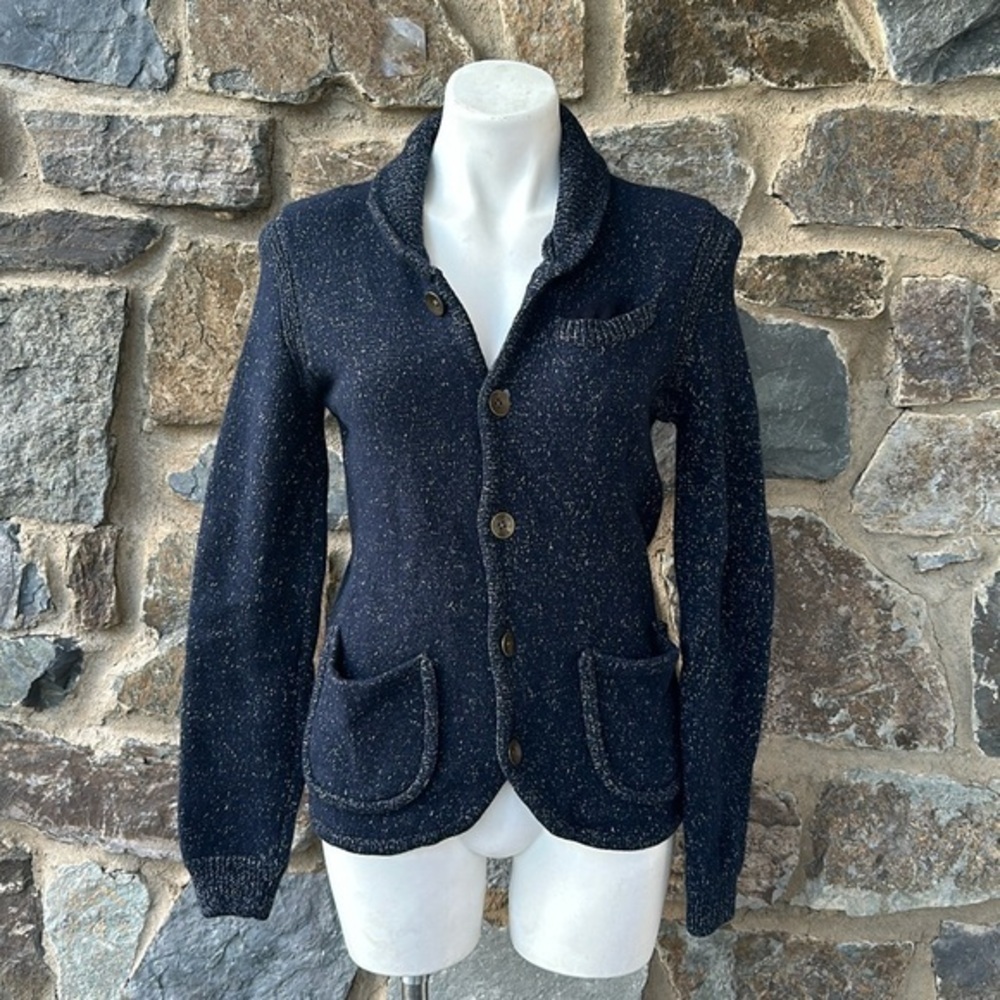 Rag & Bone ‘Robert’ Knit Cardigan Sweater in Navy Blue Size Small